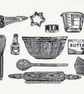 Baking Kit Lino Print - B&W