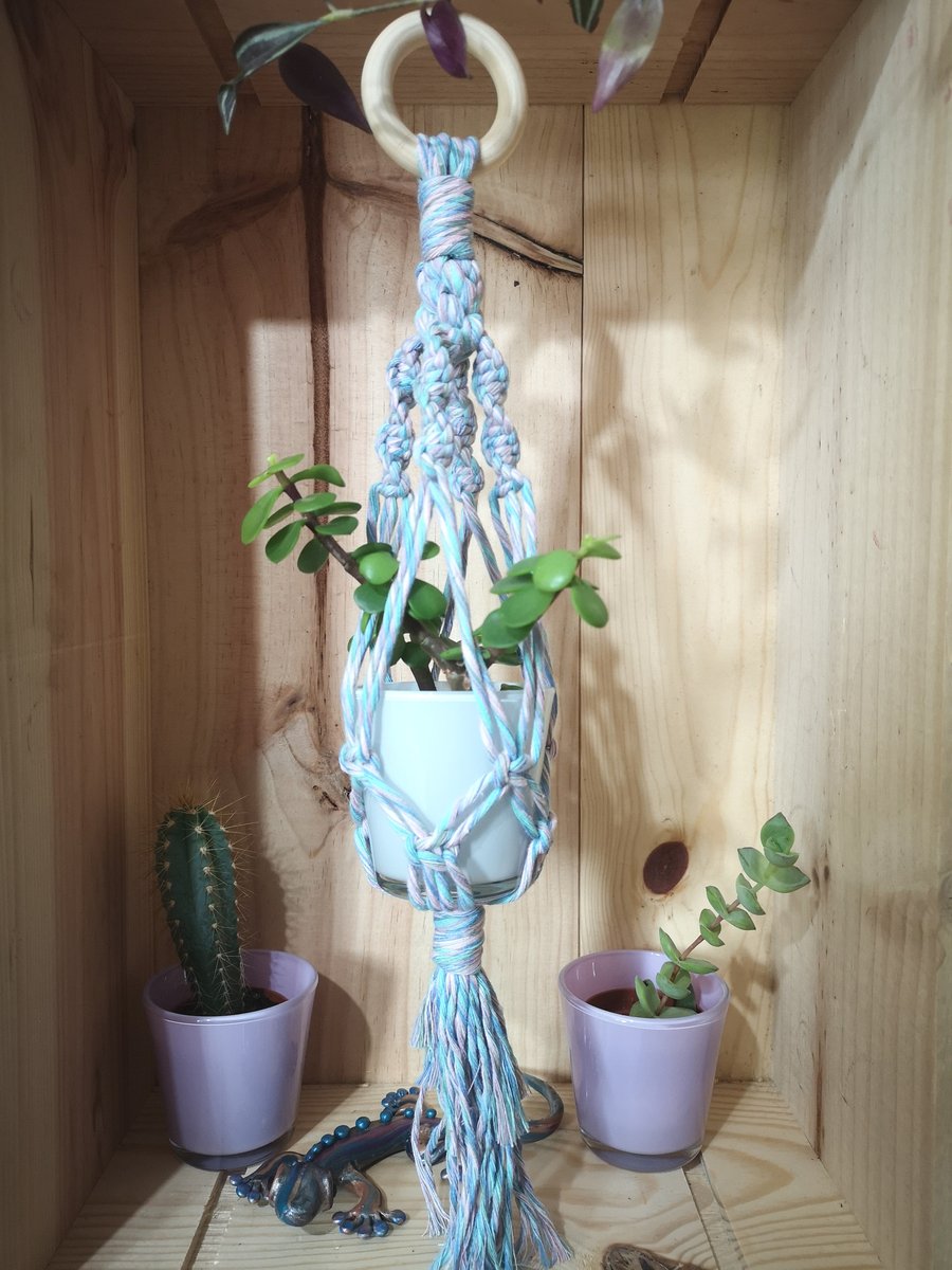 Mini Macrame Hanging Basket with Plant Pot 