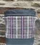 Cariad Bag - Berry range. Damson, Dusky Lilac & Prussian Blue.Handwoven in Wales