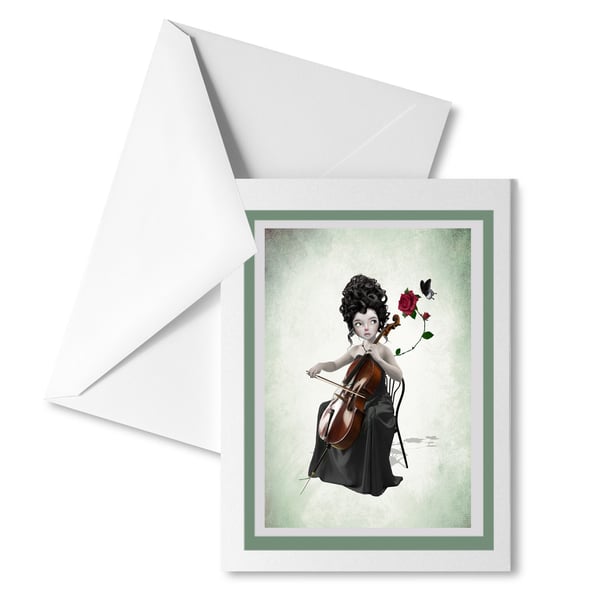 Musical Art Greeting Card - Rose Symphony