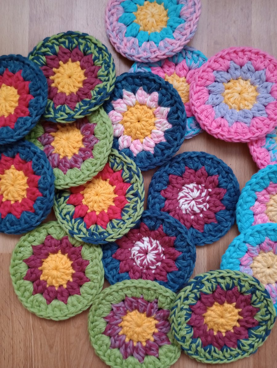 Chunky cotton coasters, crocheted place mat LUCKY DIP!