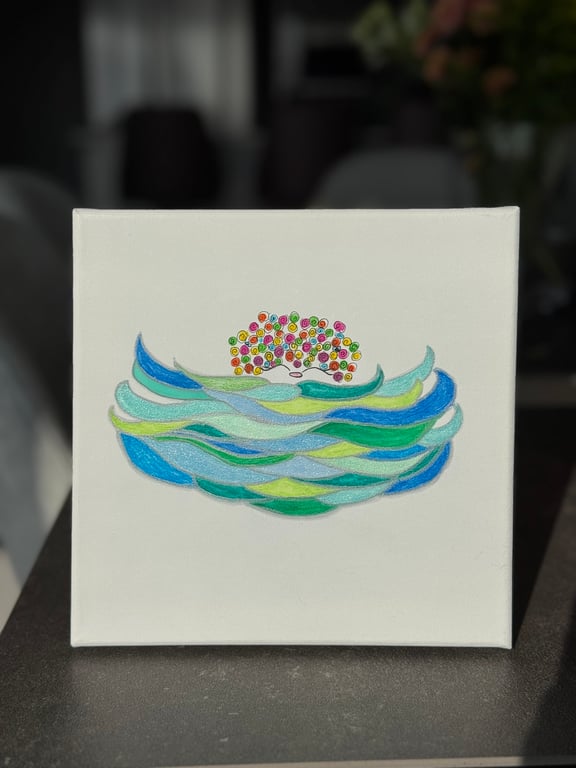 Lady Cold Water Swimmer, Watercolour 