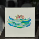 Lady Cold Water Swimmer, Watercolour 