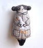 Morghan & Myrtle - A Miniature Hand Embroidered Textile Art Doll, 7.5cms