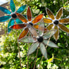 Stained  Glass Daisy Stake - Made to Order - Plant Pot Decoration 