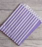25 Purple & White Stripe Paper Bags, 9" x 7", 23 x 17 cm perfect for craft shows