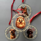 Personalised pet Christmas decoration. Personalised cartoon pet Christmas bauble
