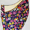 Face mask reusable triple layer 100% cotton Japanese flower print hand made