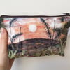 Sunset velvet makeup, Jewellery, toiletries bag, pencil case or kindle pouch.