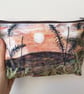 Sunset velvet makeup, Jewellery, toiletries bag, pencil case or kindle pouch.