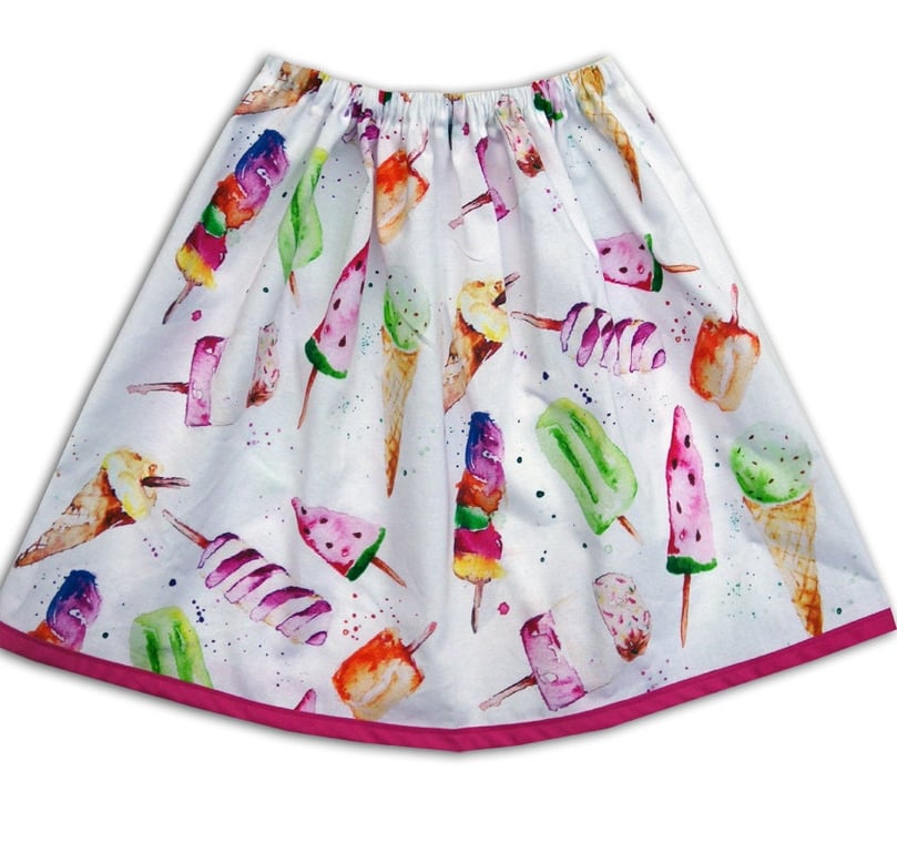 Girl's Ice Cream Skirt, Ice Lolly Skirt, Girls Clothing, Toddler Clothing