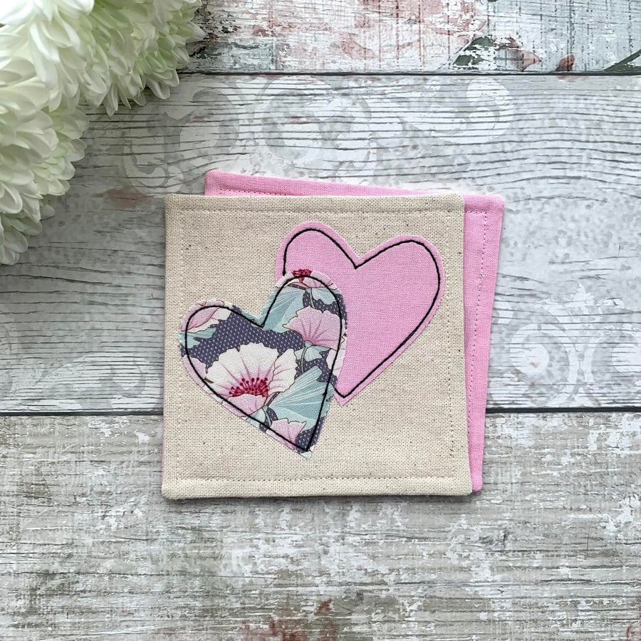 Heart coaster, gift for tea and coffee lovers