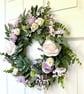 Handmade Cream & Lavender Door Wreath - Floral Door Wreath - Year Round - Image 2