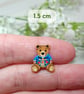Personalised Christmas Teddy Bear Brooch, Handmade Wooden Christmas Jumper Pin - Image 4