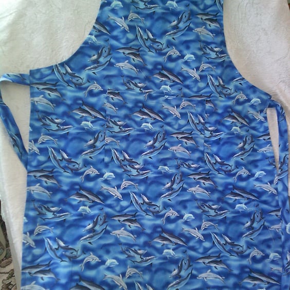 Dolphins in a Deep Blue Sea Adult Apron
