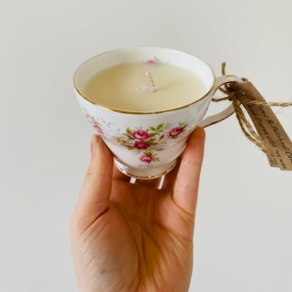 Rosy Plums and Patchouli Tea Cup Candle