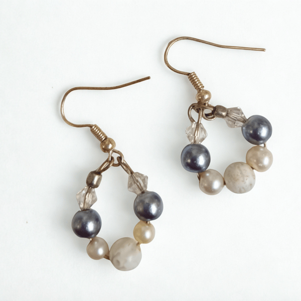 Pearly Beaded Hoops