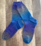 Hand Knitted Boot Socks in Variegated Yarn