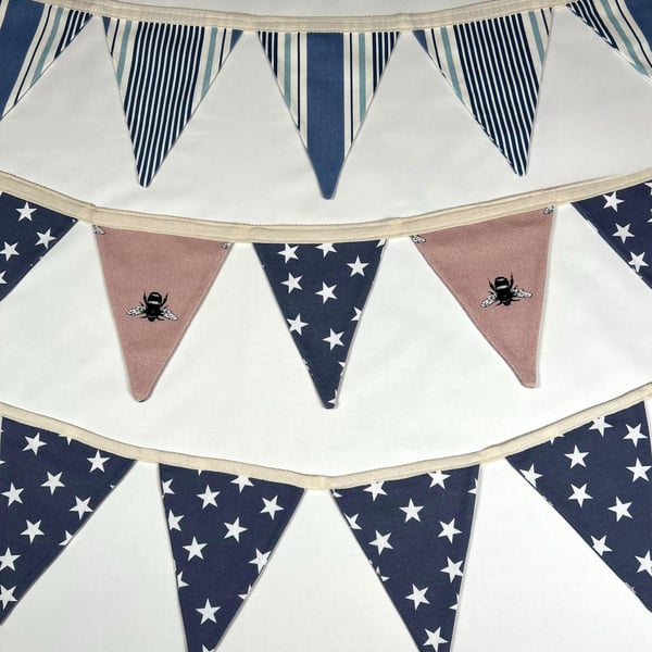 Cotton Triangle Bunting, Nursery Tent Decor, 2.4m