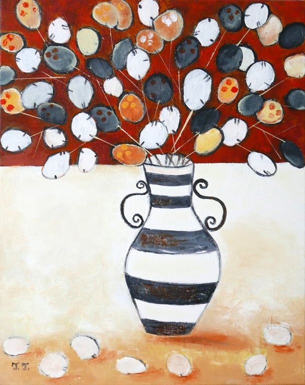 Still Life Artwork, Acrylic Flower Artwork, Floral Art, Painting on Sale