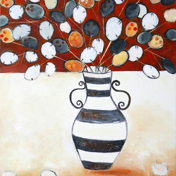 Still Life Artwork, Acrylic Flower Artwork, Floral Art, Painting on Sale