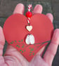 Sea Glass Lovebirds Heart, Handmade Wedding & Engagement Keepsake, Romantic Gift - Image 2
