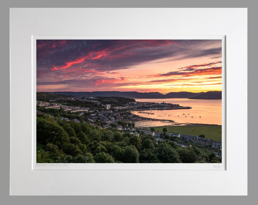 Gourock & Firth of Clyde from Lyle Hill - A3 (50x40cm) Unframed Print