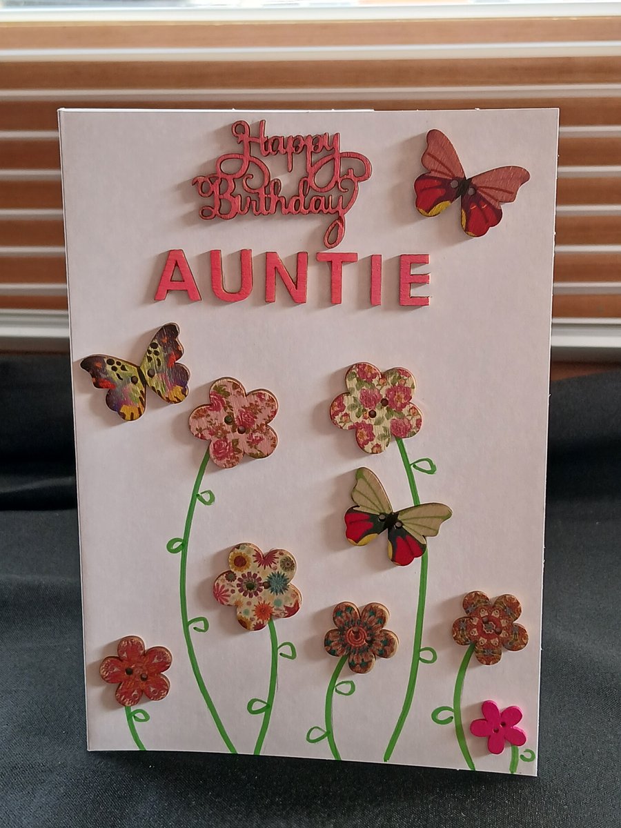 Handmade, auntie birthday card 