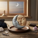 Sun & Moon Celestial Paperweight Handcrafted Air Dry Clay Desk Sculpture