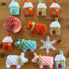 Christmas Gingerbread House and Sheep Baubles Knitting Pattern