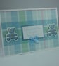 Handmade new baby card - blue teddy bears - Image 4