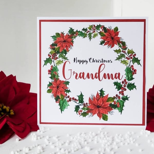 Grandma Christmas card, Christmas card for grandma, nana card for Christmas, poi