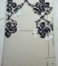 Embroidered Vintage Postcard - Blue (cross titch floral pattern), hand stitched  - Image 2