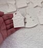 White Ceramic Style Christmas Tree Ornaments Set of 8 - Festive Decor - Image 3