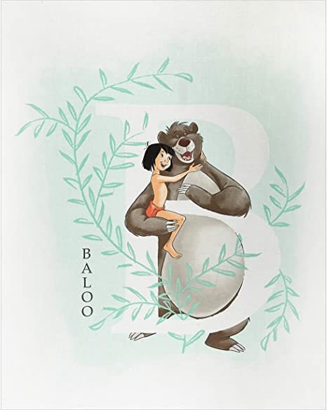Jungle Book Mowgli and Baloo Panel 100% Cotton Print Fabric