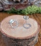 Silver Luna Circle Stud Earrings - Image 5