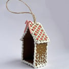 Gingerbread Style Hand Painted Wooden House Tree Decorations - READY TO SHIP