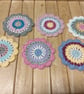 handmade crochet  flower coasters - Image 4