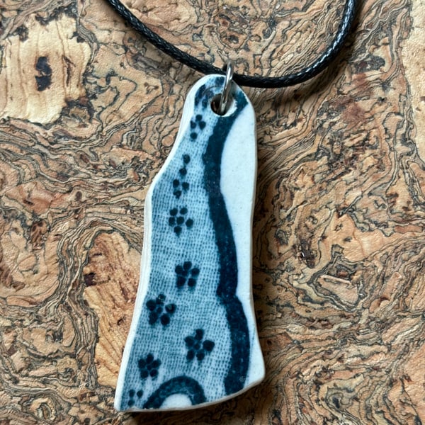 Handmade Pendant or Decoration, Eco Friendly Gift, Unique, Mudlark Ceramic.