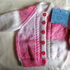 Pink and White Baby Cardigan.