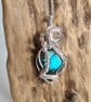 Natural Blue Labradorite & 925 Silver Necklace Pendant Gift Crystal Jewellery