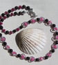 Pink Morganite, Red Garnet & Ruby Gemstone Beaded Statement Heart Necklace - Image 1