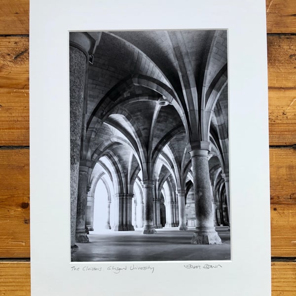 The Cloisters, Glasgow Signed Mounted Print FREE DELIVERY
