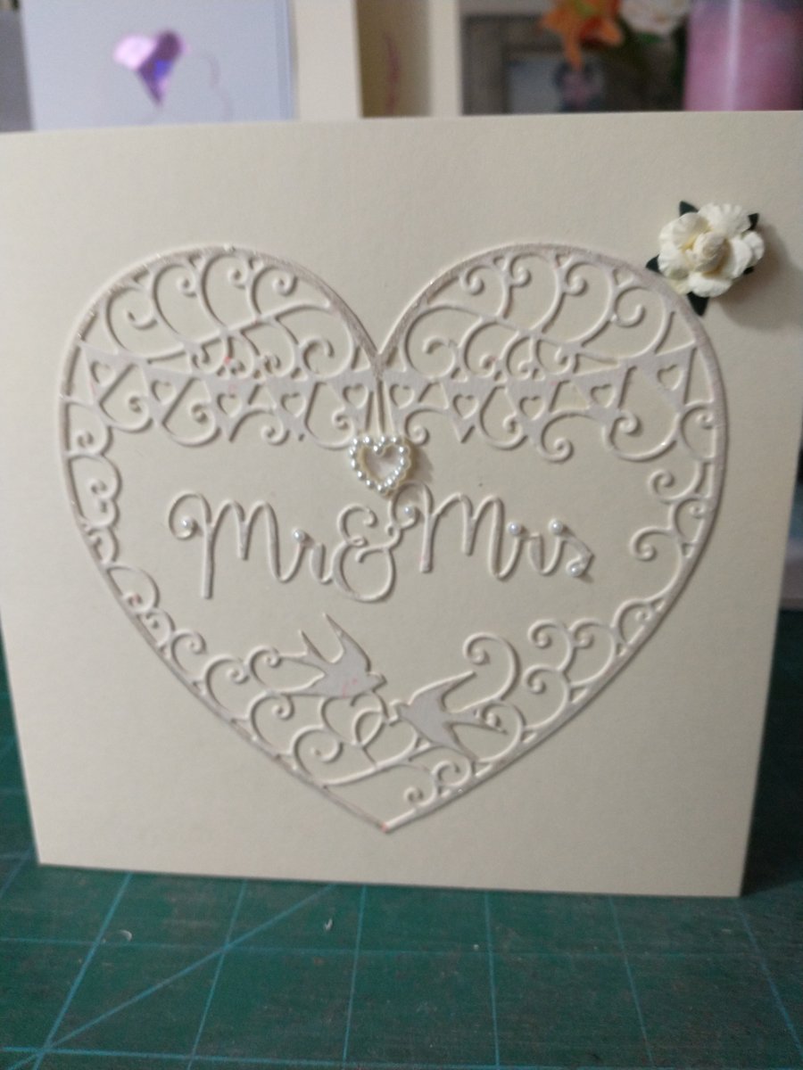Romantic Mr and Mrs wedding card