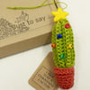 Crochet Christmas Cactus Decoration  - Alternative to a Greetings Card 