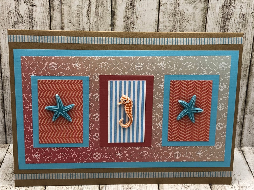 Nautical themed with starfish and seahorse embellishments