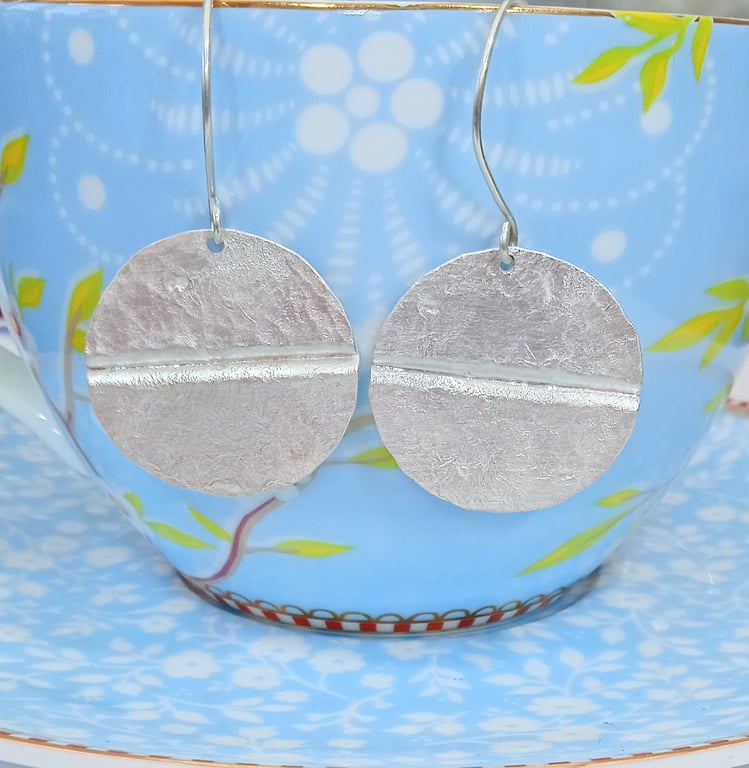 Sterling Silver over Copper Disc Earrings (ERMMDGDC1) - UK Free Post