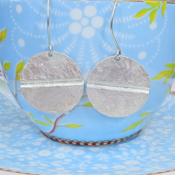 Sterling Silver over Copper Disc Earrings (ERMMDGDC1) - UK Free Post