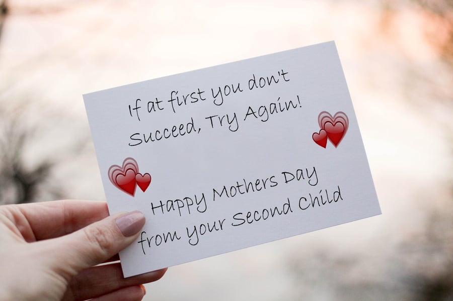 If At First You Don't Succeed Mother's Day Card, Wonderful Mum, Card for Mum