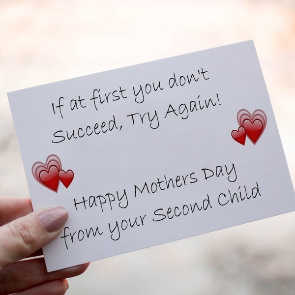 If At First You Don't Succeed Mother's Day Card, Wonderful Mum, Card for Mum